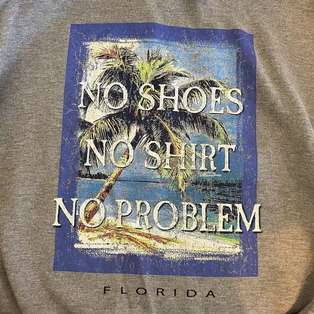 Vintage 90s Florida Crewneck Sweatshirt Gray Mens 3XL NWT